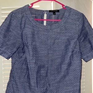 Poka dot gray top